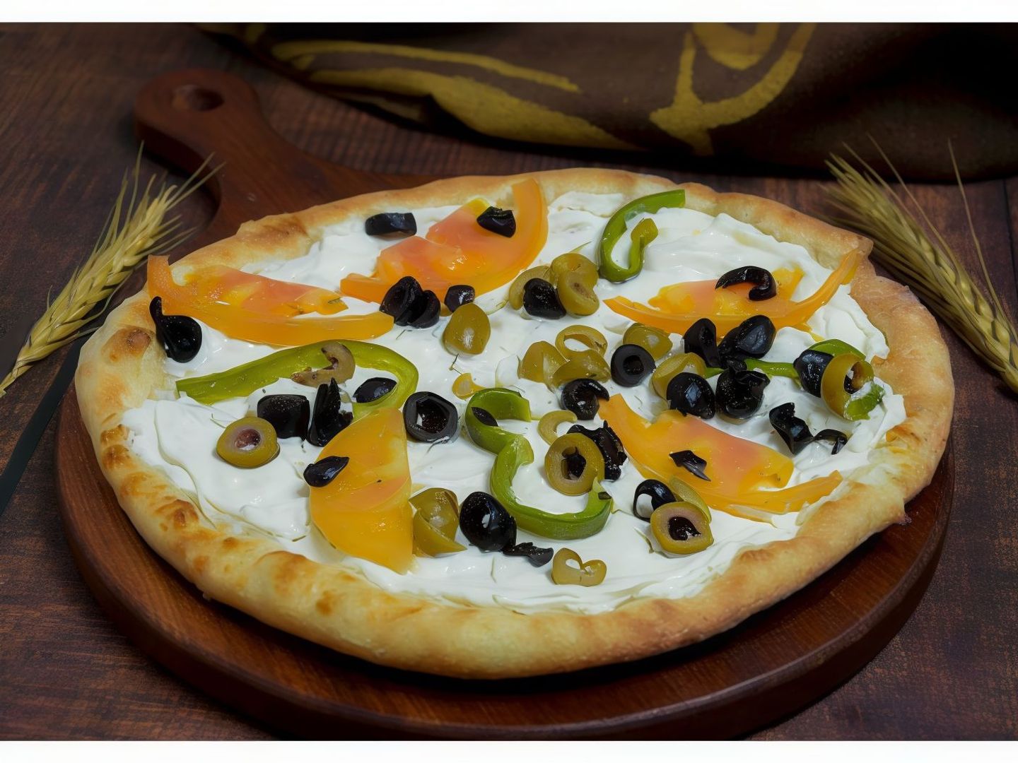 لبنة بالخضار دائري
