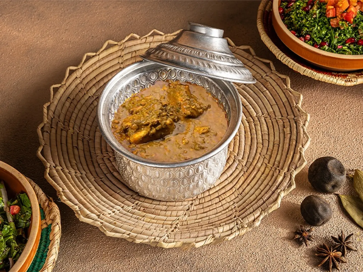 مرق شبزي مع اللحم بدون رز