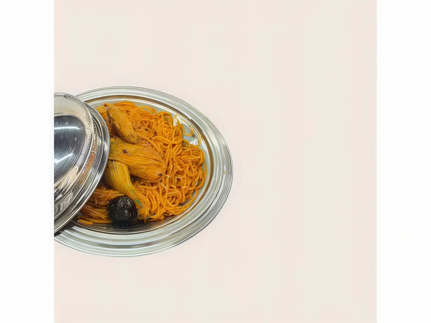 Spaghetti Pasta, Half A Chicken