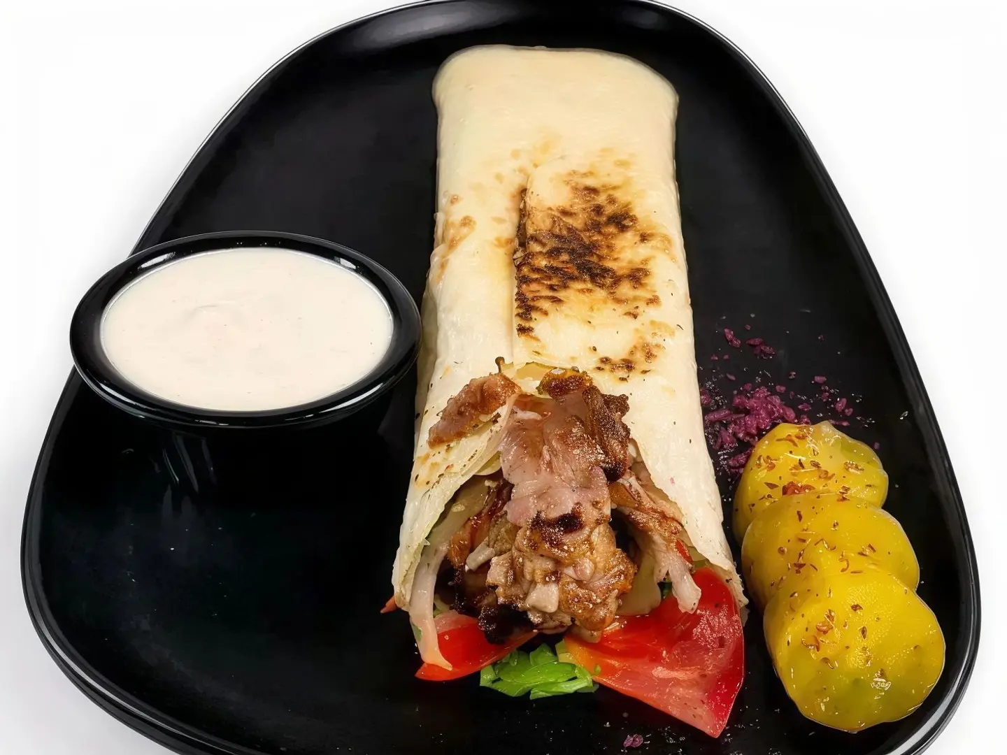 شاورما لحم خبز صاج صغير