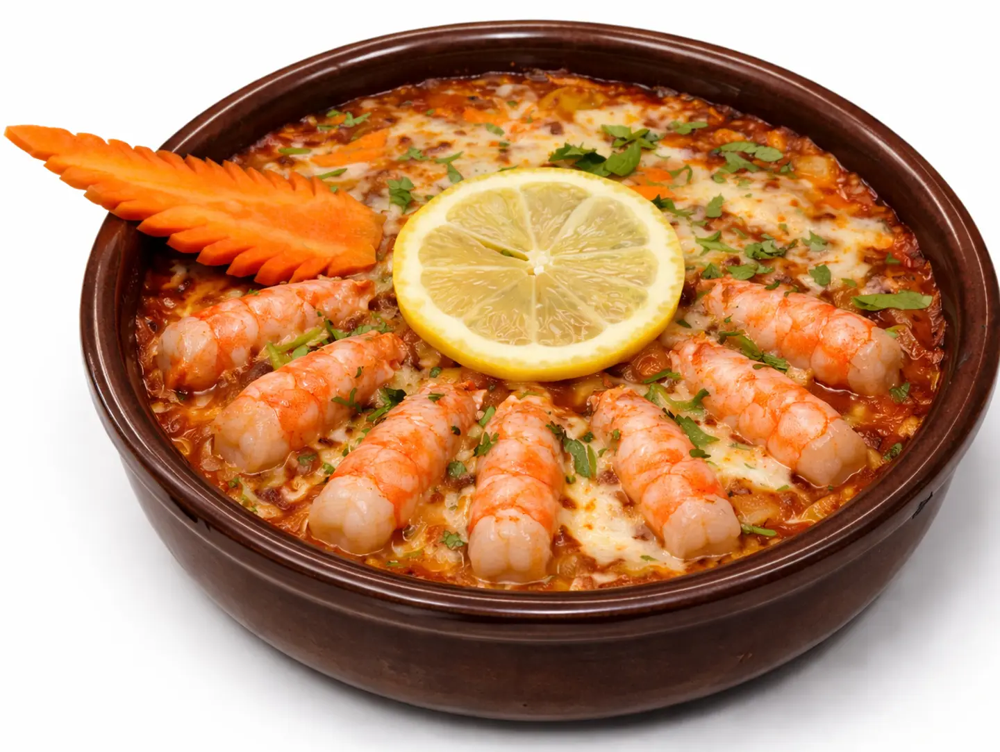 طاجن روبيان احمر