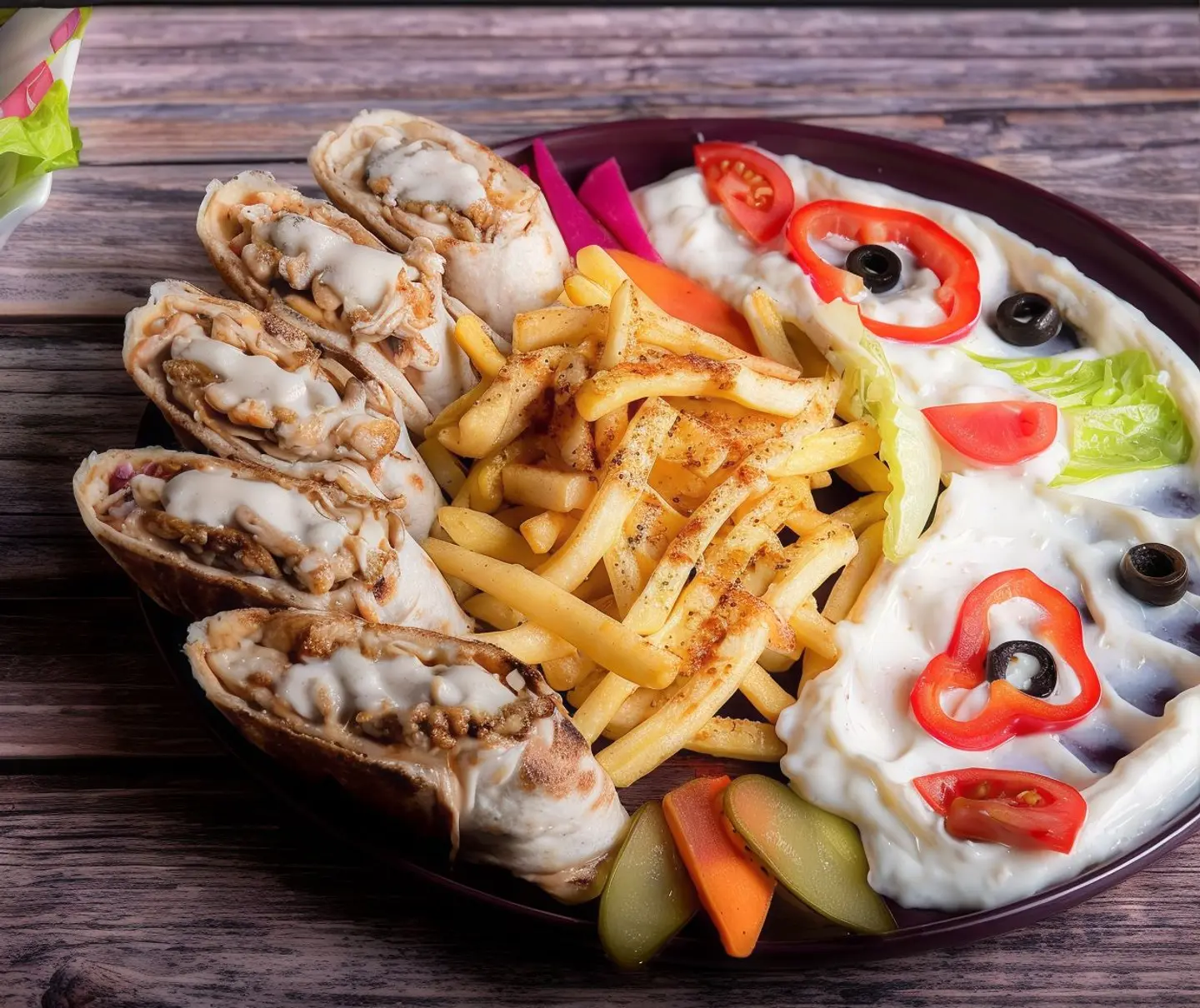 شاورما عربي دبل مع الجبنة