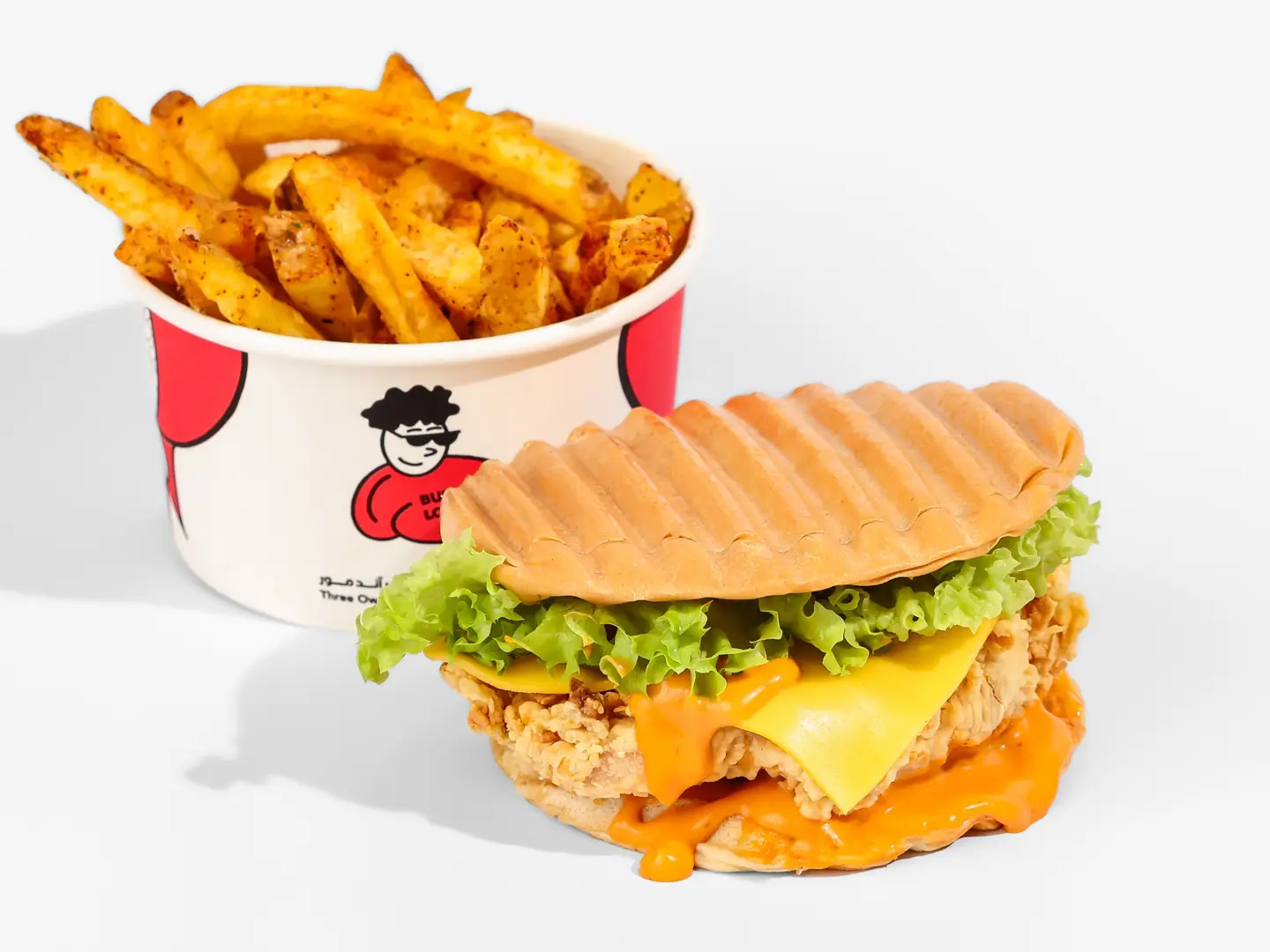 فلات برجر دجاج كومبو