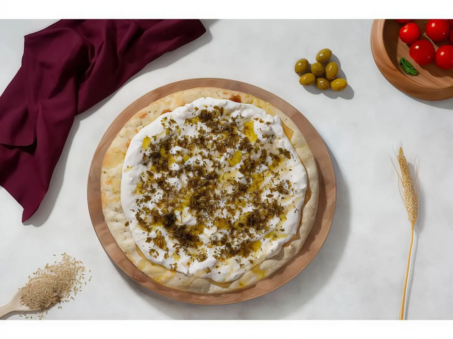 زعتر مع جبنة