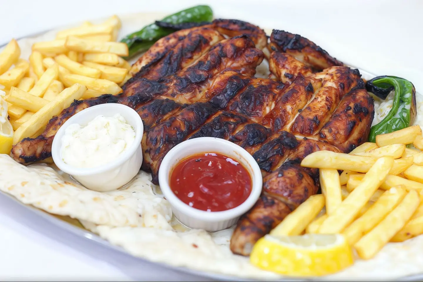 دجاج فروج مع البطاطس والثوميه