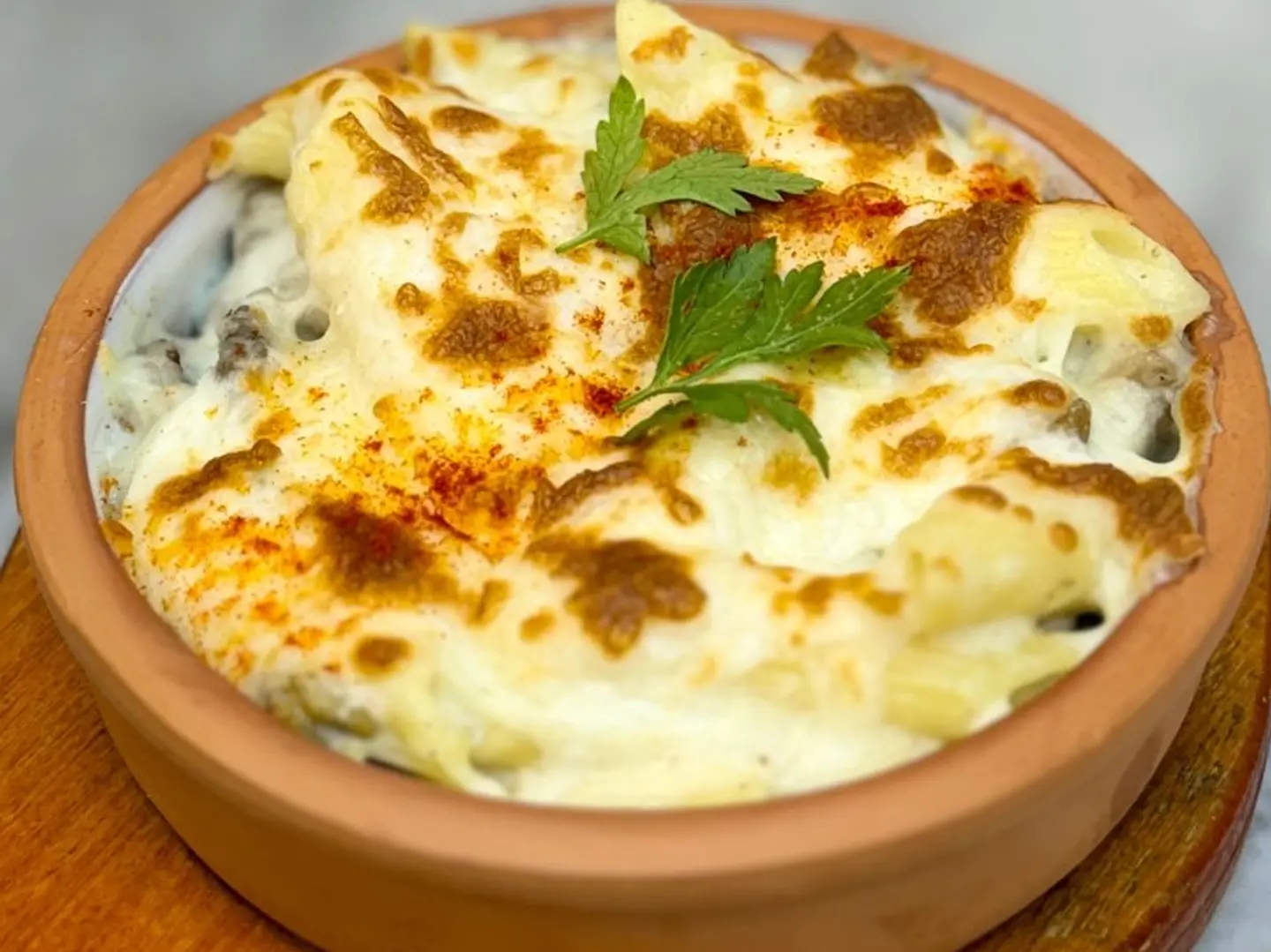 مكرونه دجاج باشميل