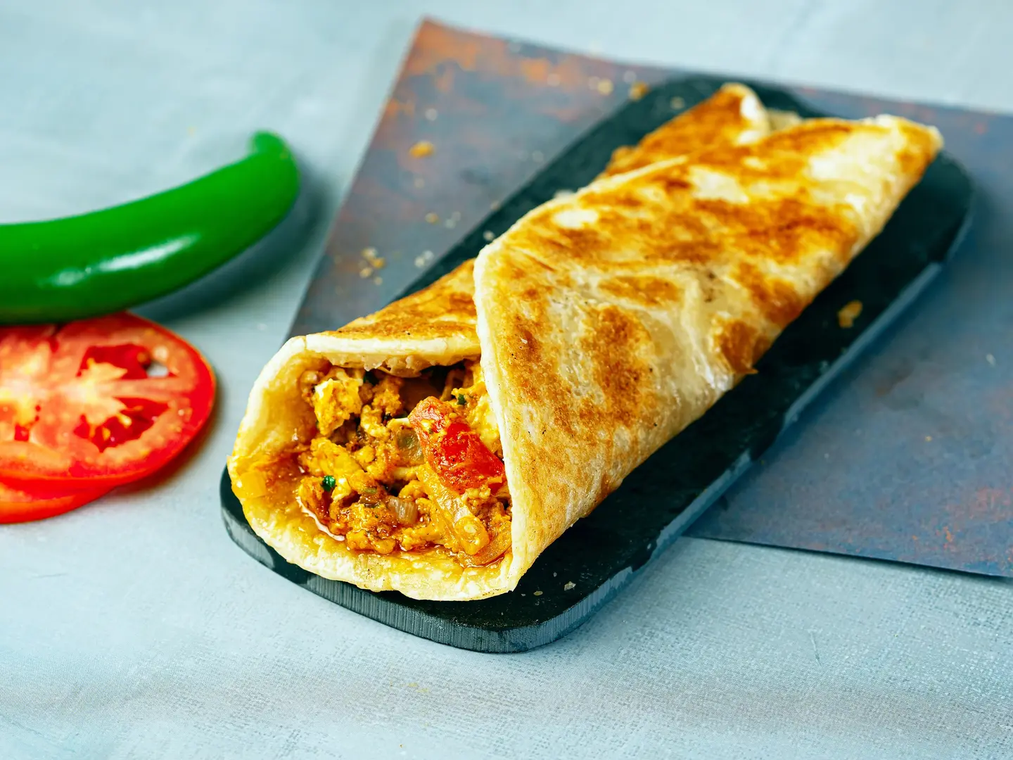 Shakshouka - Shakshouka And Cheese Chapati