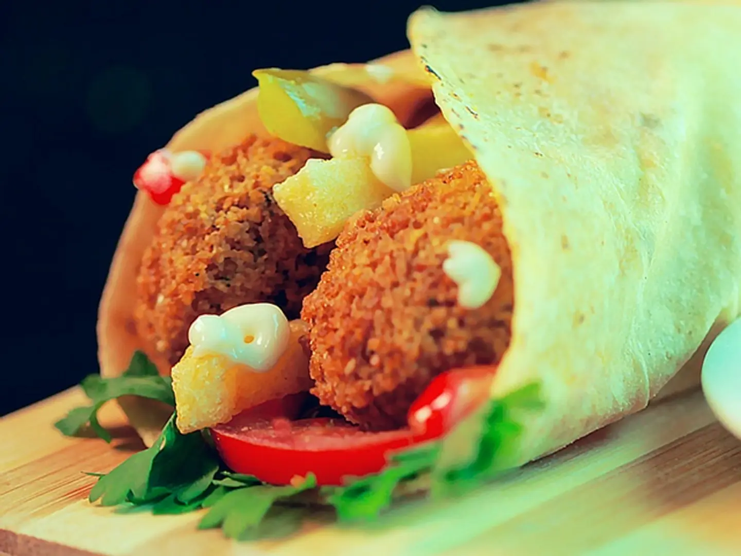 Falafel And Hummus Sandwich