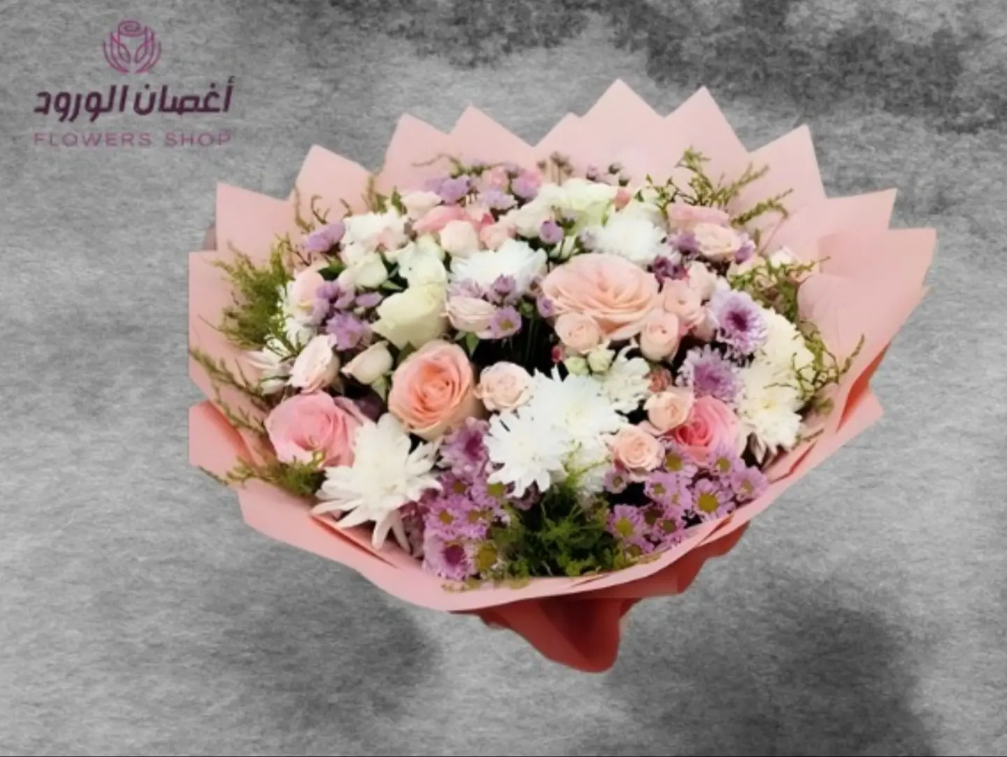 Large Bouquet Of Mixed Roses On A Base