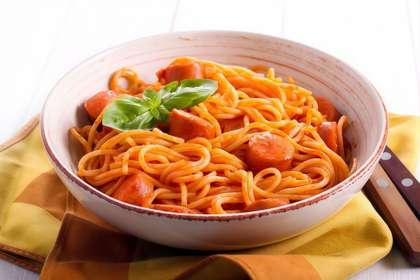 مكرونة روبيان صوص احمر
