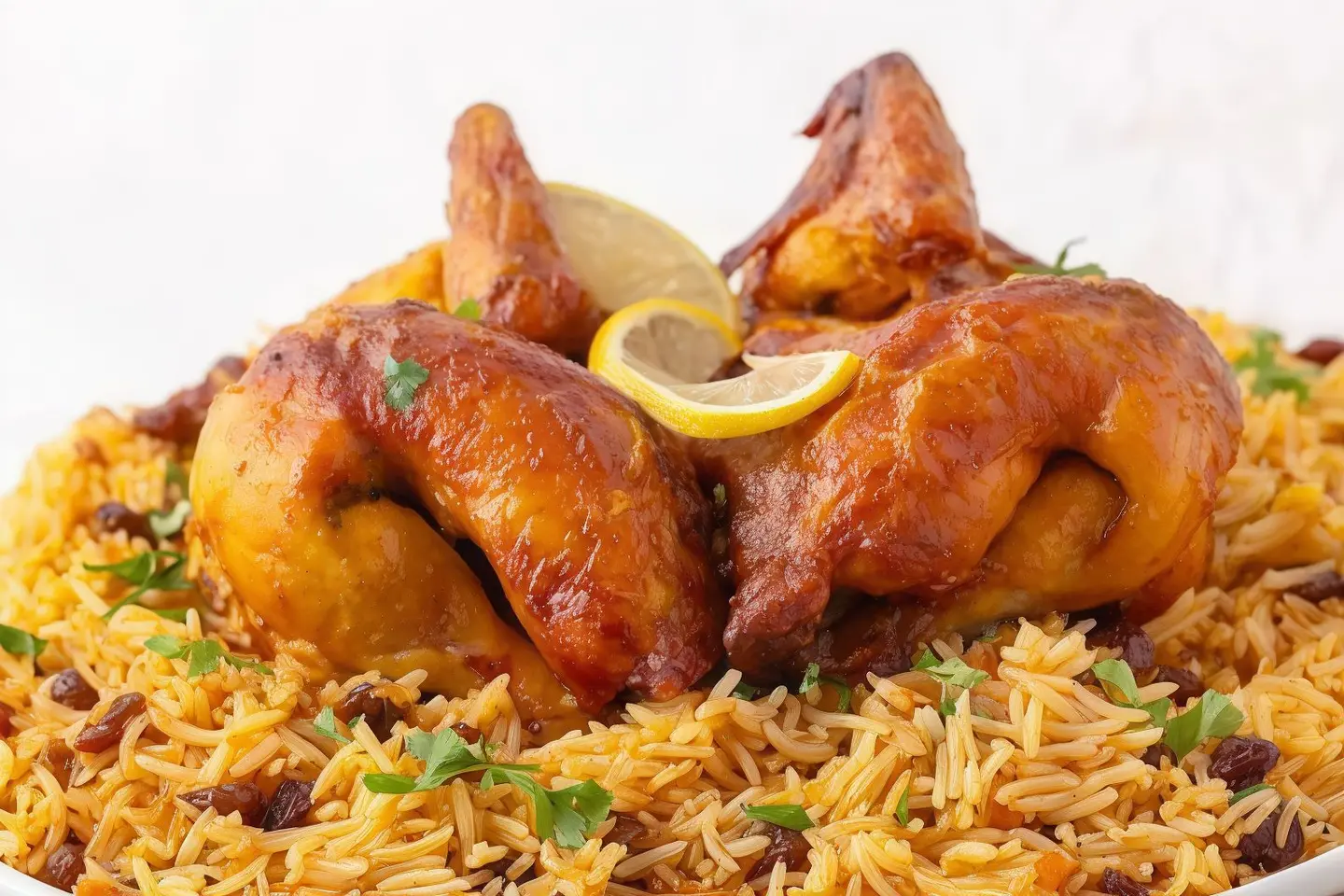 ربع دجاجة شواية مع أرز