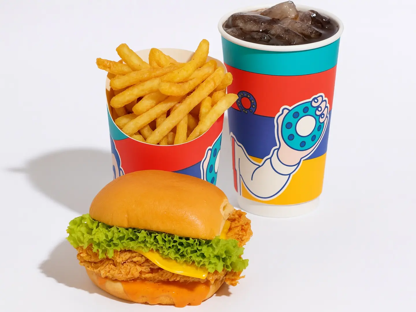 Maple Burger Meal With Fries And A Soft Drink