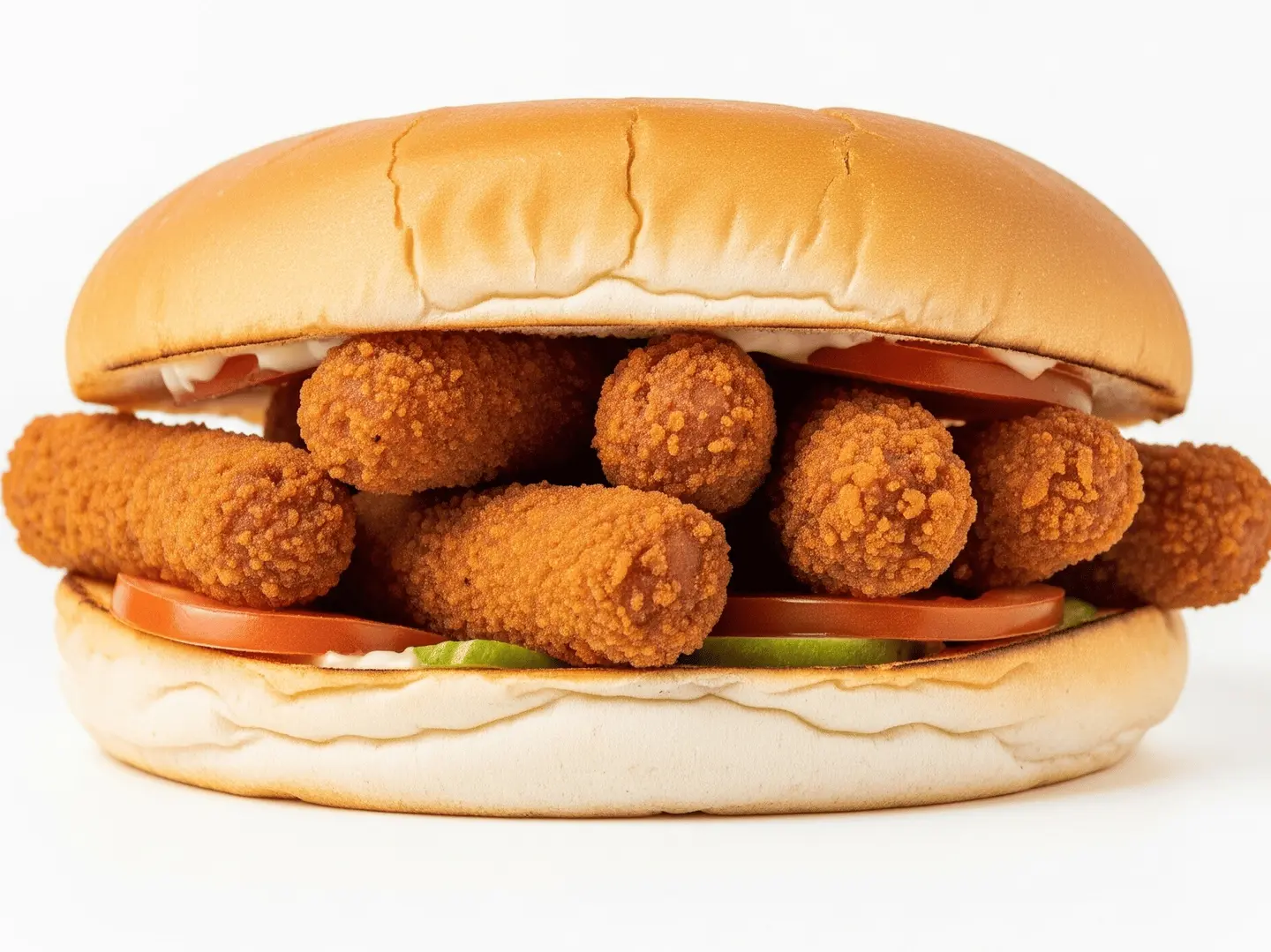 ساندويتش نقانق مقلي بالجبن