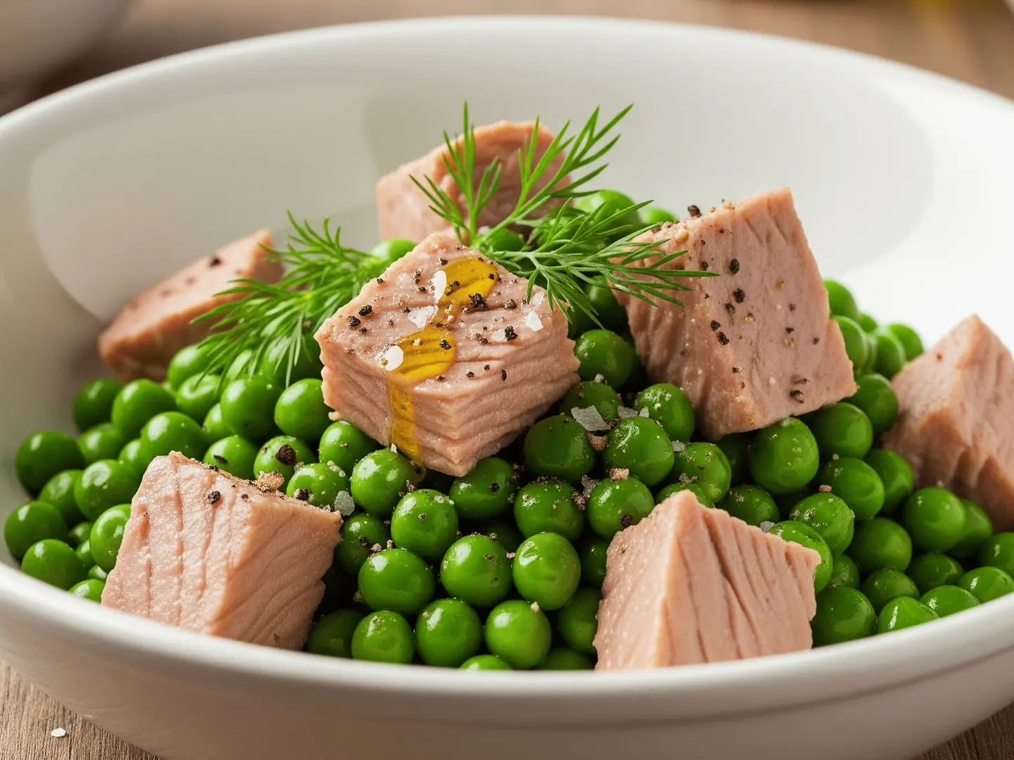 طبق بازلاء مع تونة