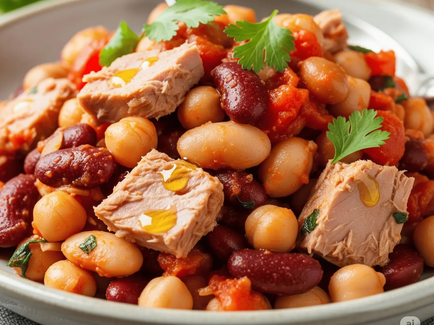 طبق فاصوليا بالتونة