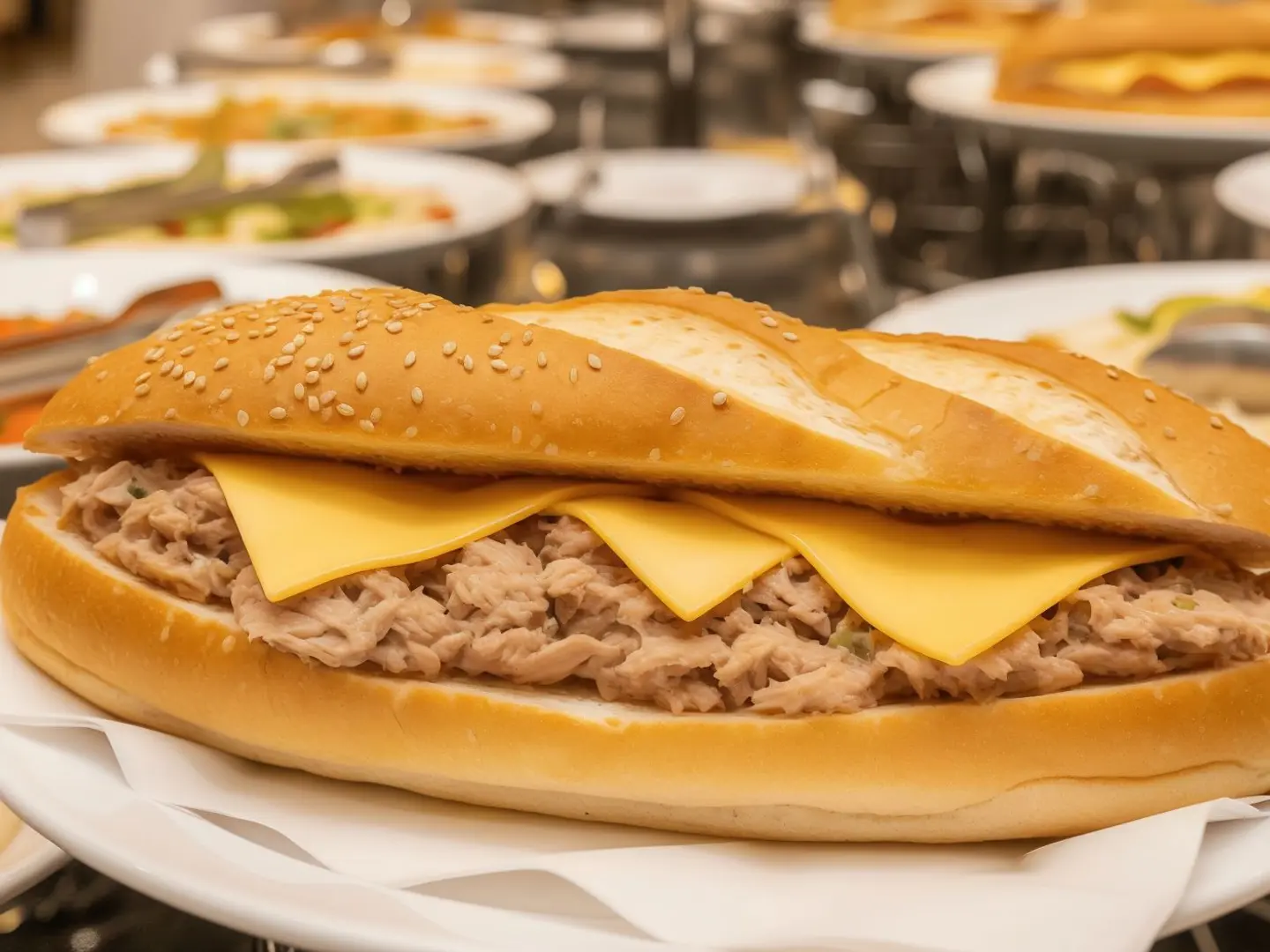 ساندويتش تونة بالجبن خبز شباتي