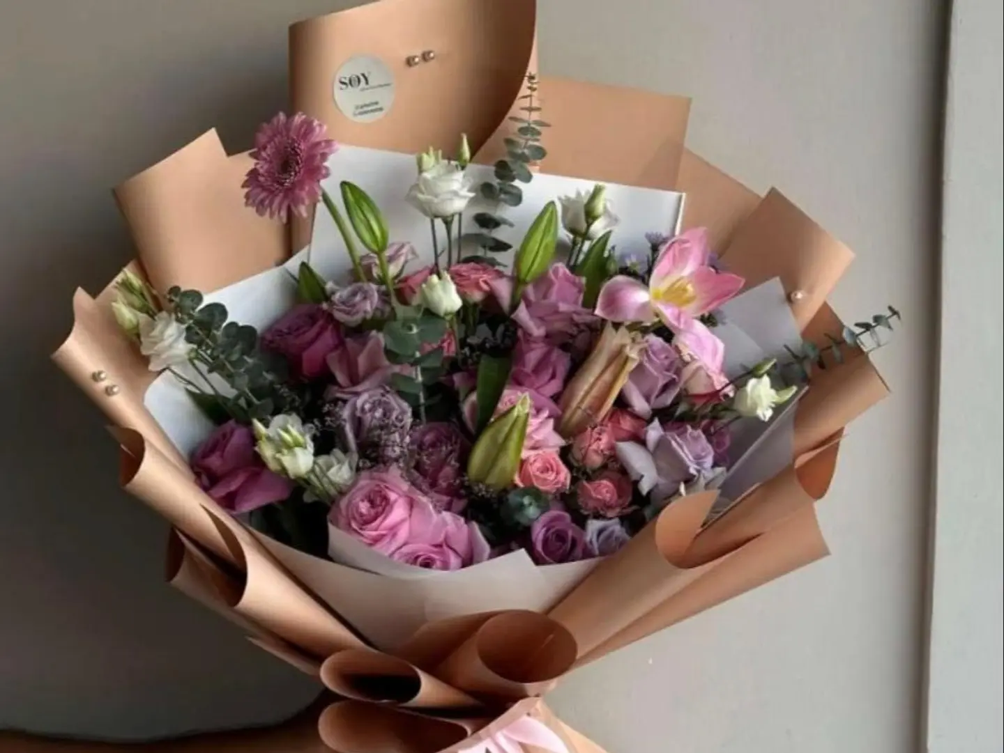 Bouquet Of Purple Roses