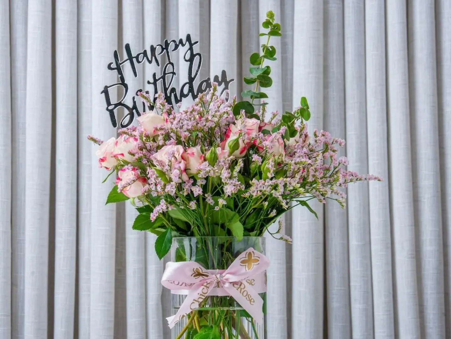 Vase With Birthday Topper