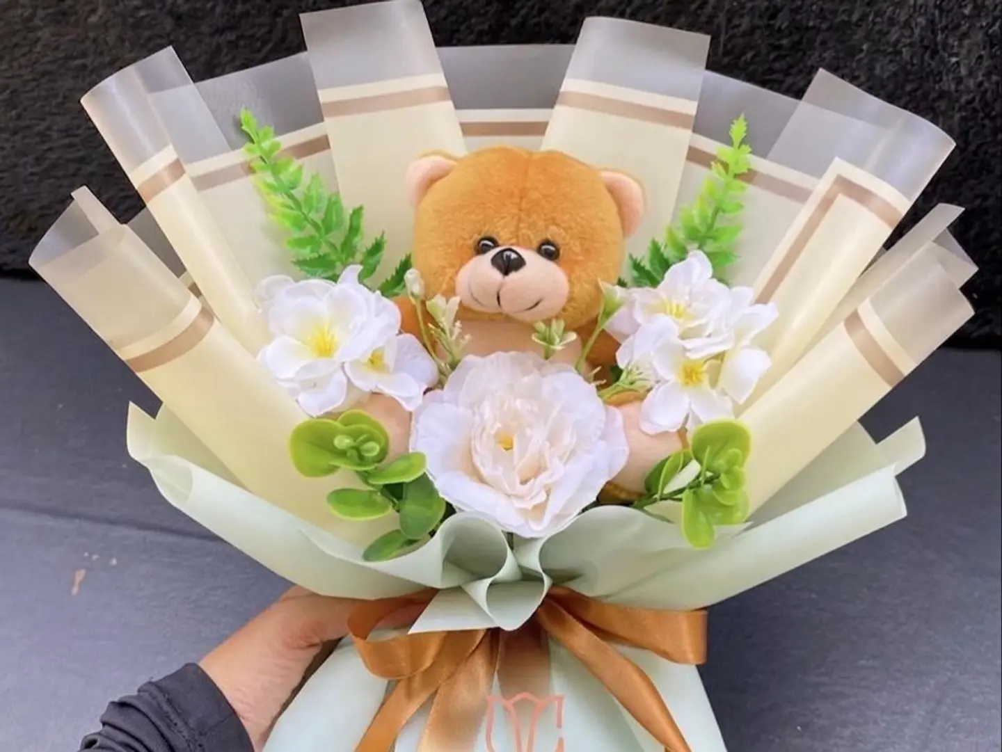 Cute Bouquet With A Teddy Bear