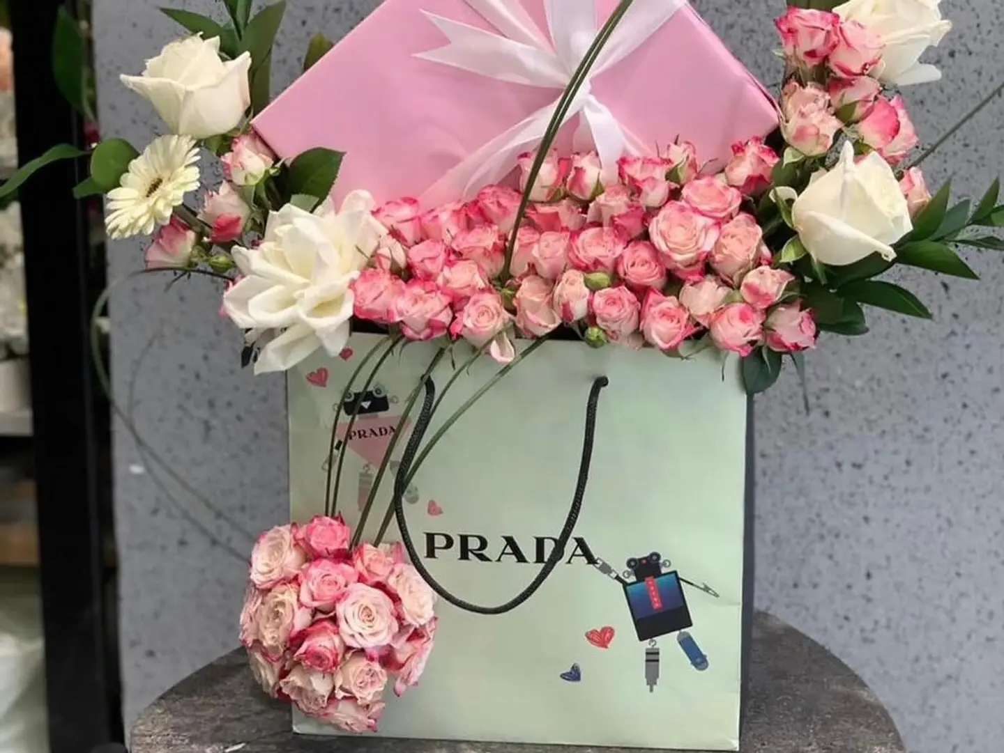 Gift Arrangement With A Luxurious Prada Bag