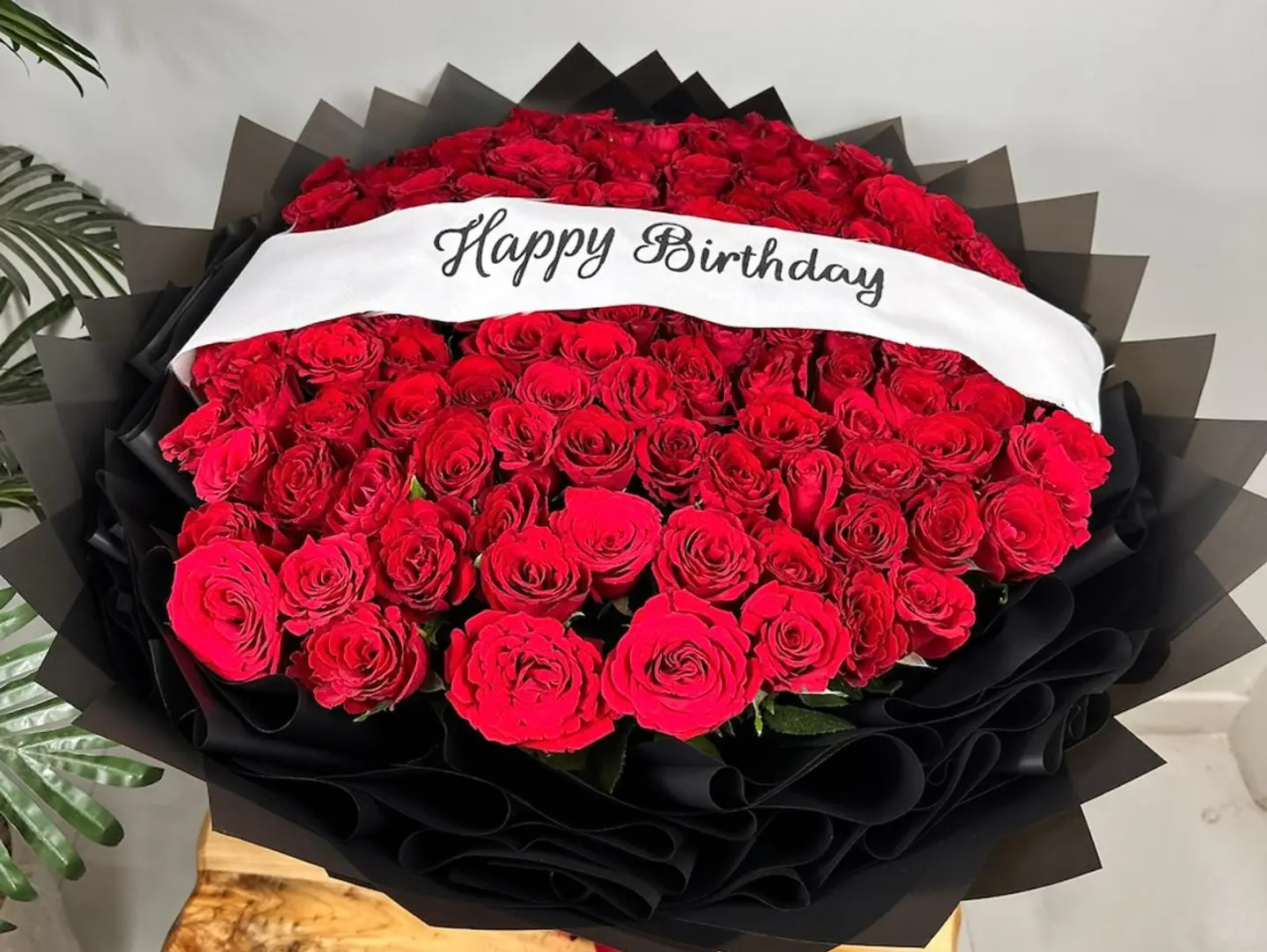 Luxurious And Very Large Bouquet In Black Wrapping