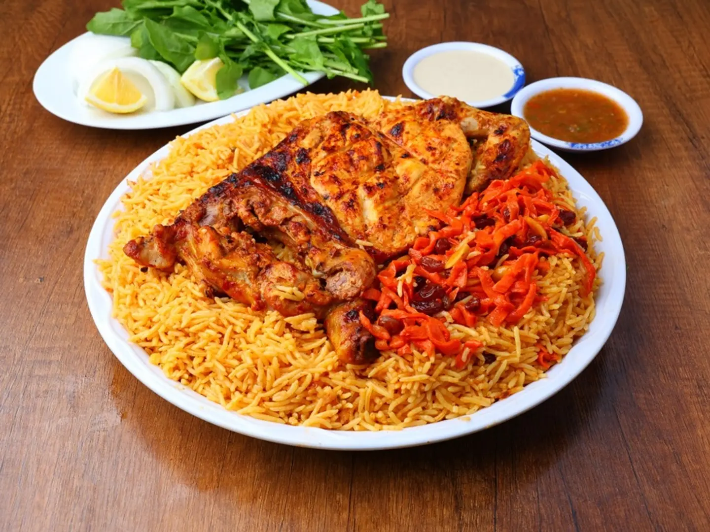 One Piece Of Chicken On Charcoal With Bukhari Rice