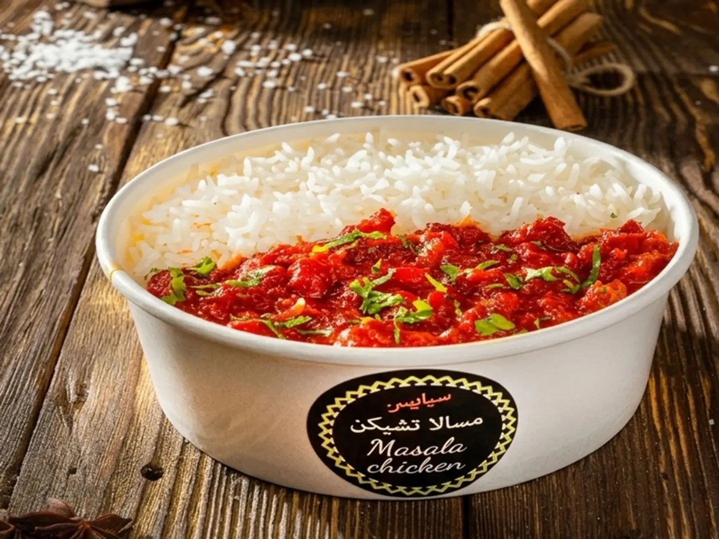 مسالا تشيكن مع ارز ابيض