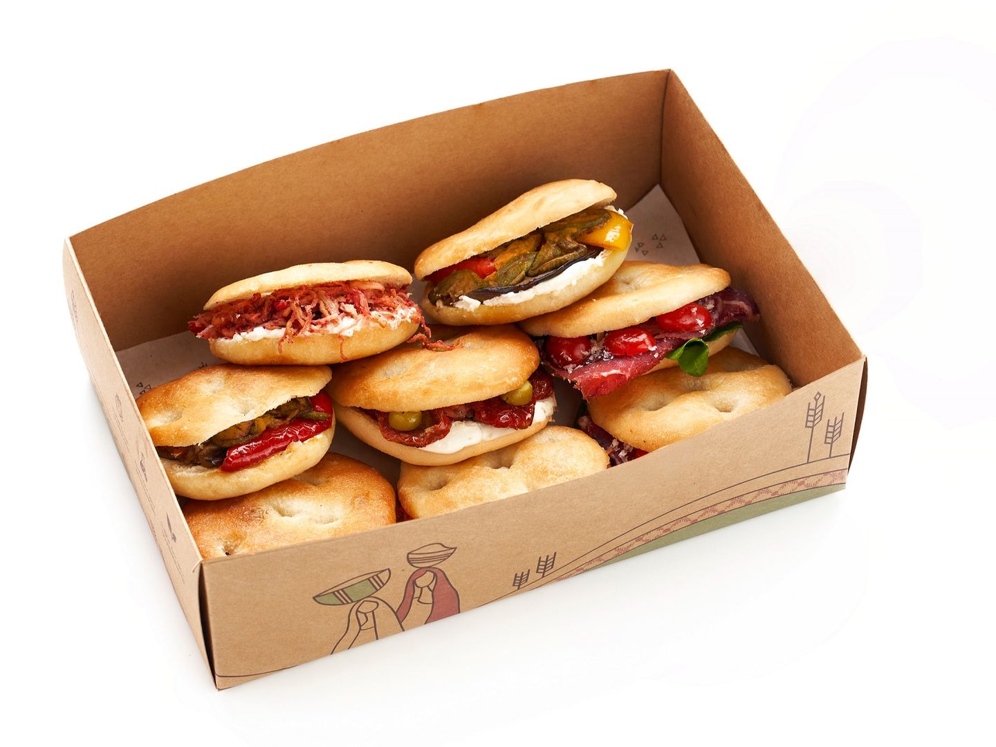 Mini Focaccia Sandwich Box 12 Pcs