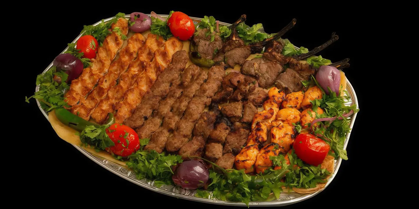 صحن كبير مشاوي مشكل