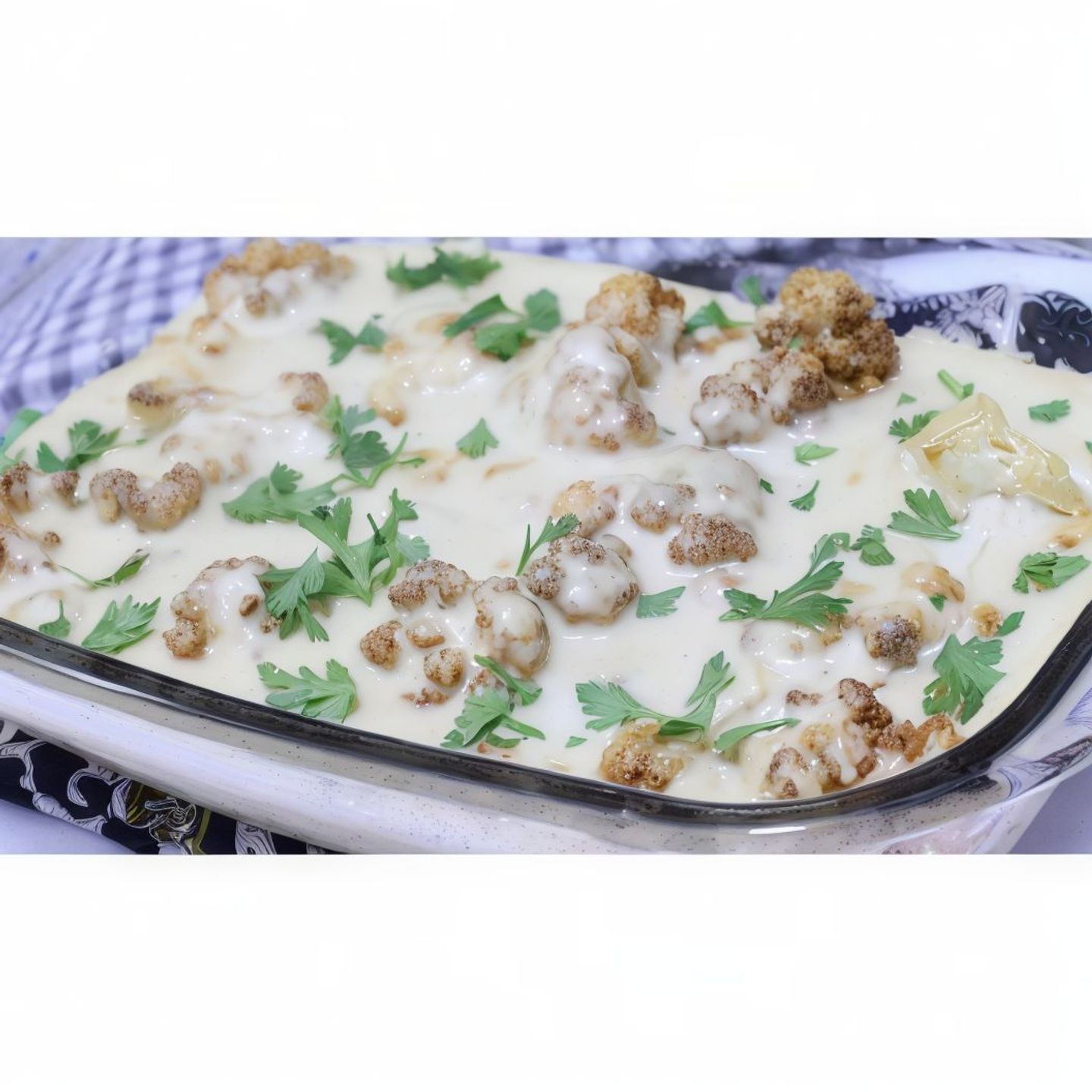 زهرة مقلية مع الطحينة بالفخار