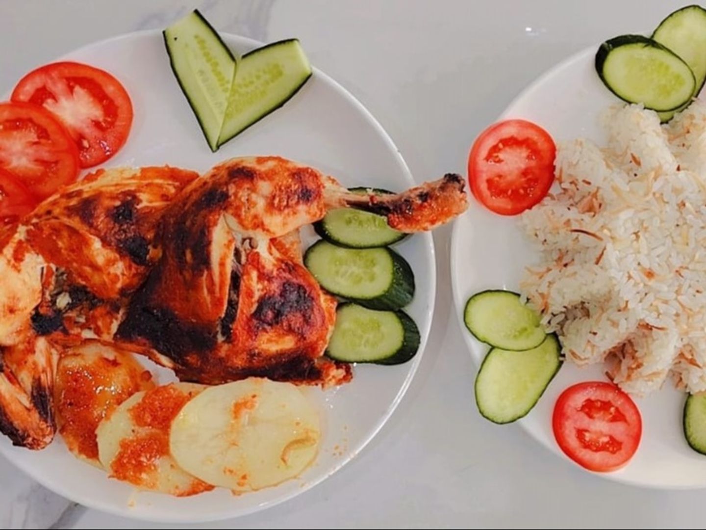 Half Chicken With Rice And Vermicelli