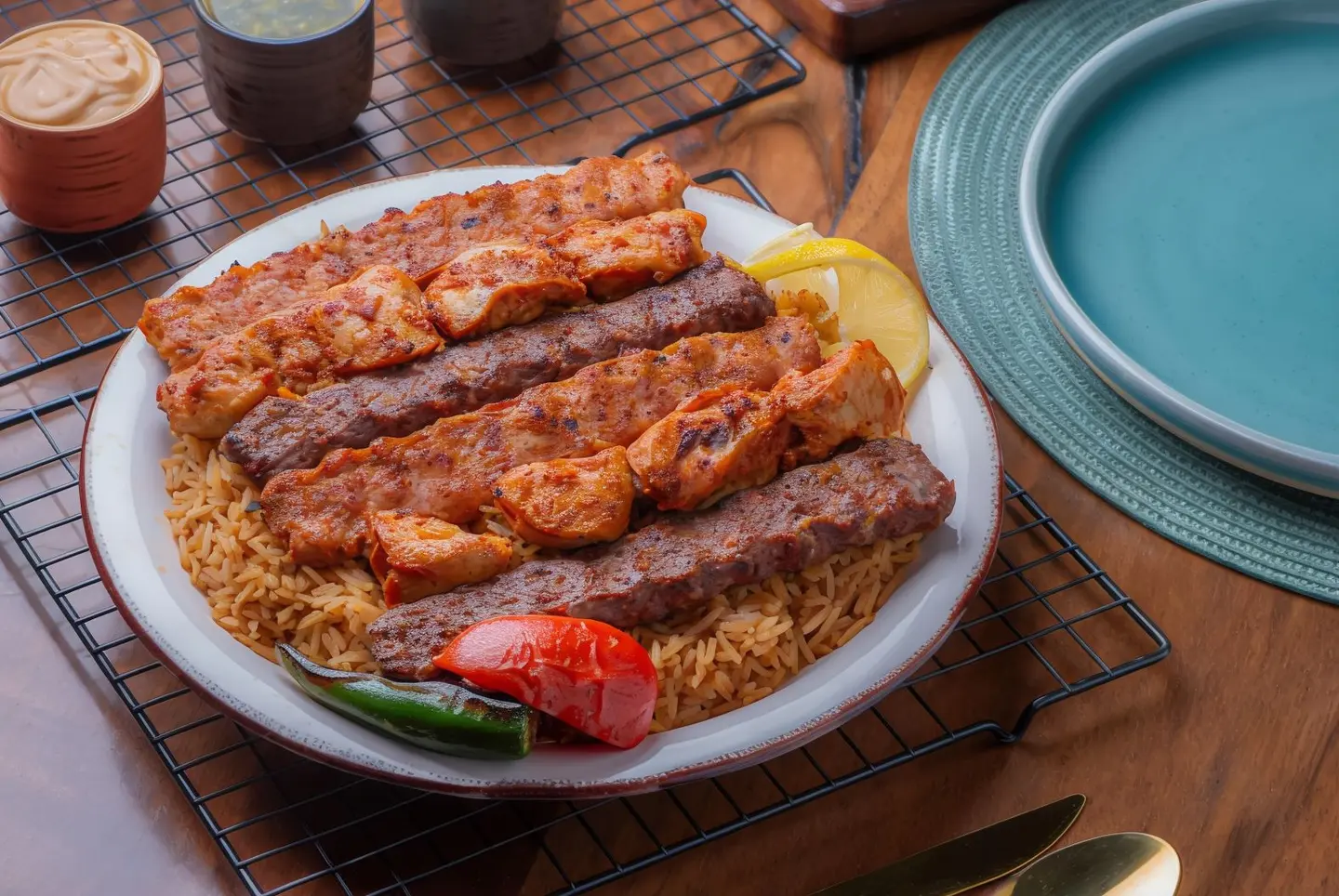 Mix Kebab With Rice