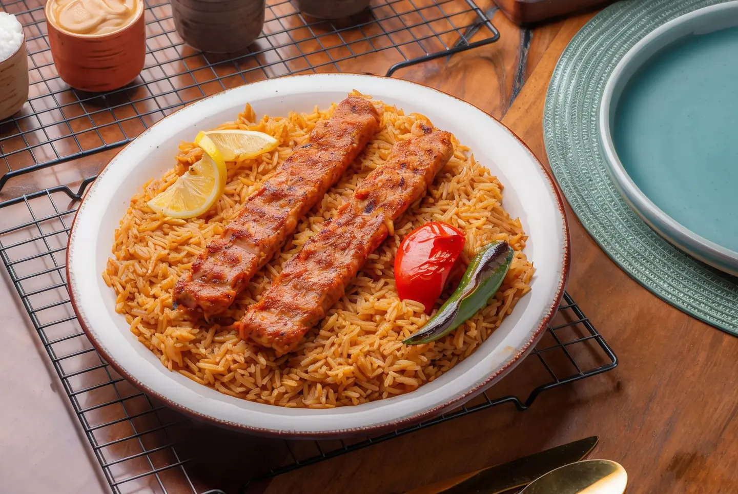 Chicken Kebab With Rice