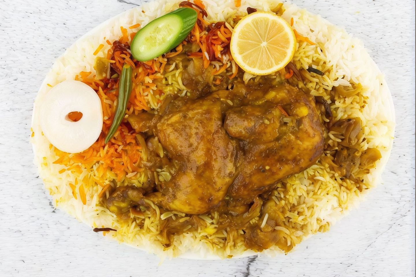 دجاج مشخول أرز بيشاور