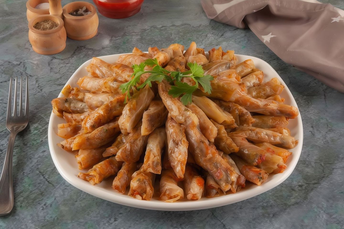 لحمة مسلوق مع محشي