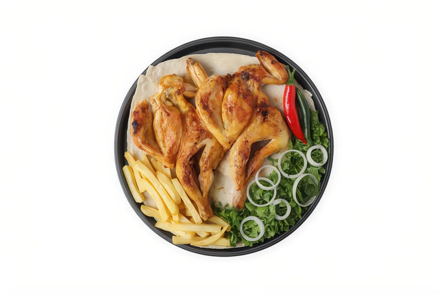 نصف دجاجه ساده