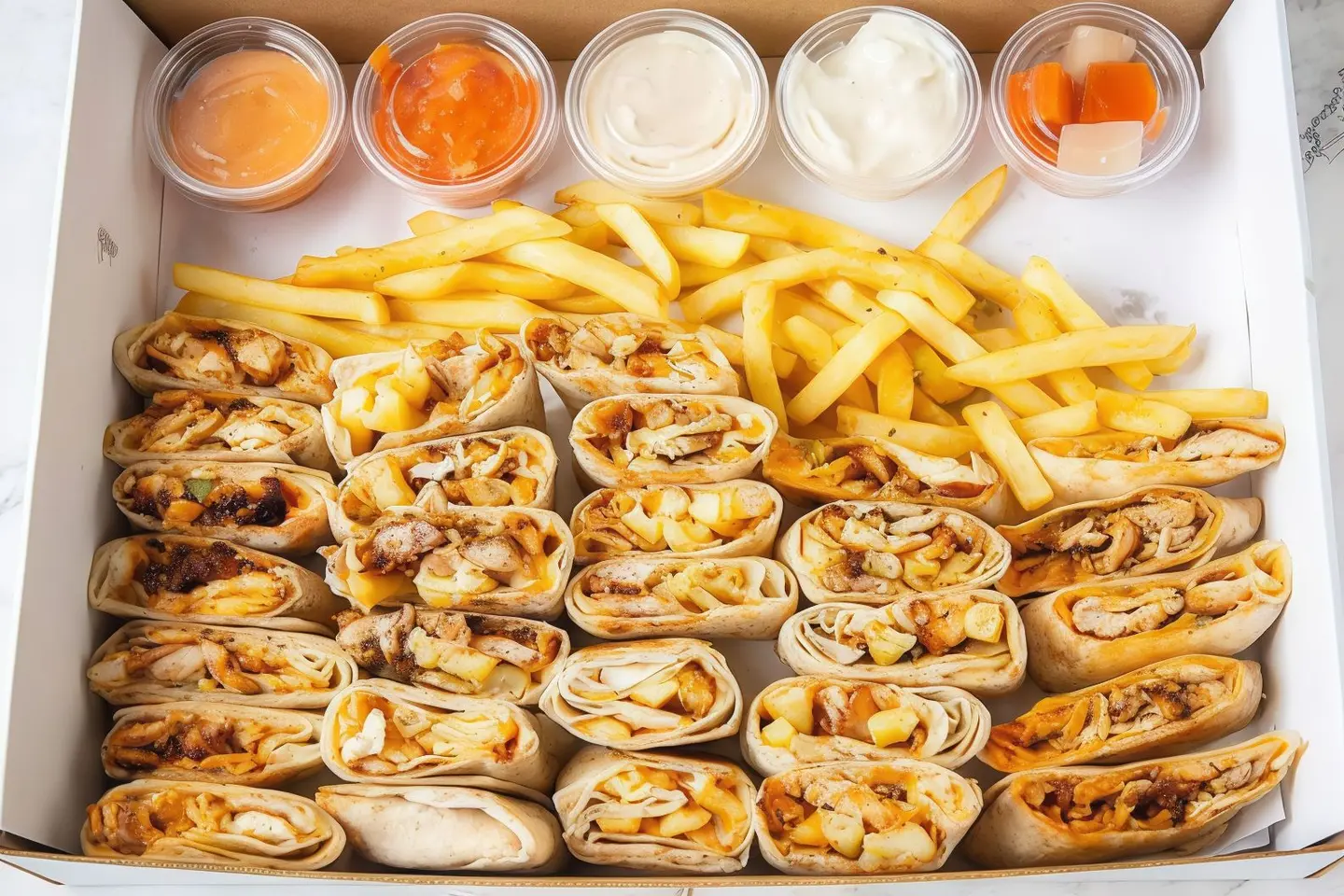 بوكس شاورما وسط مع الجبن