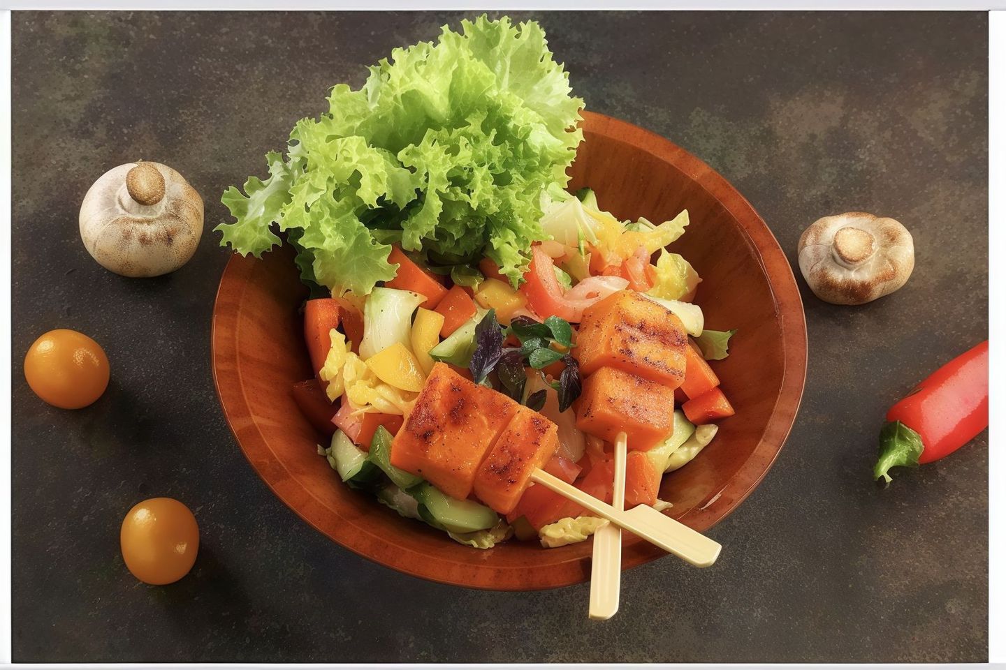 Green Salad With Roasted Pumpkin