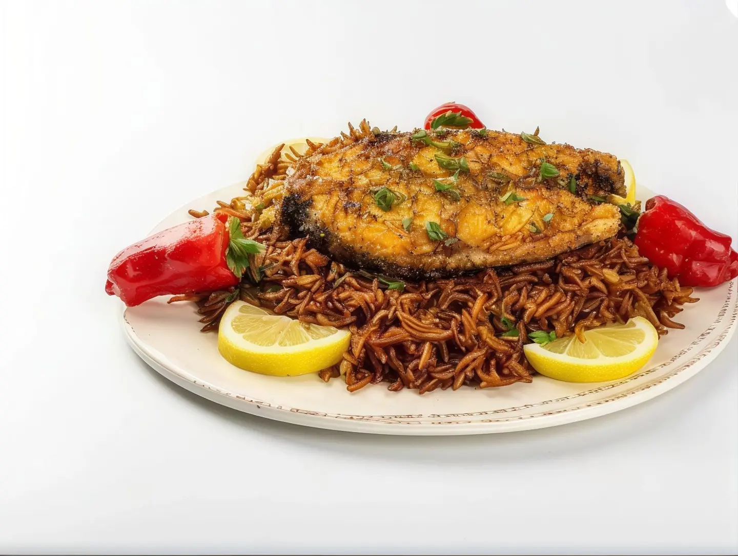 Fried Kingfish With Sayadieh Rice