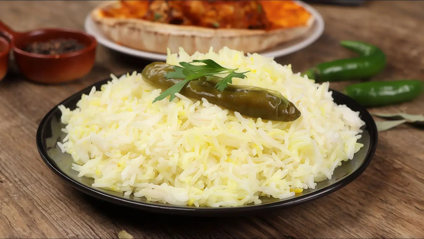 ارز ابيض على البخار
