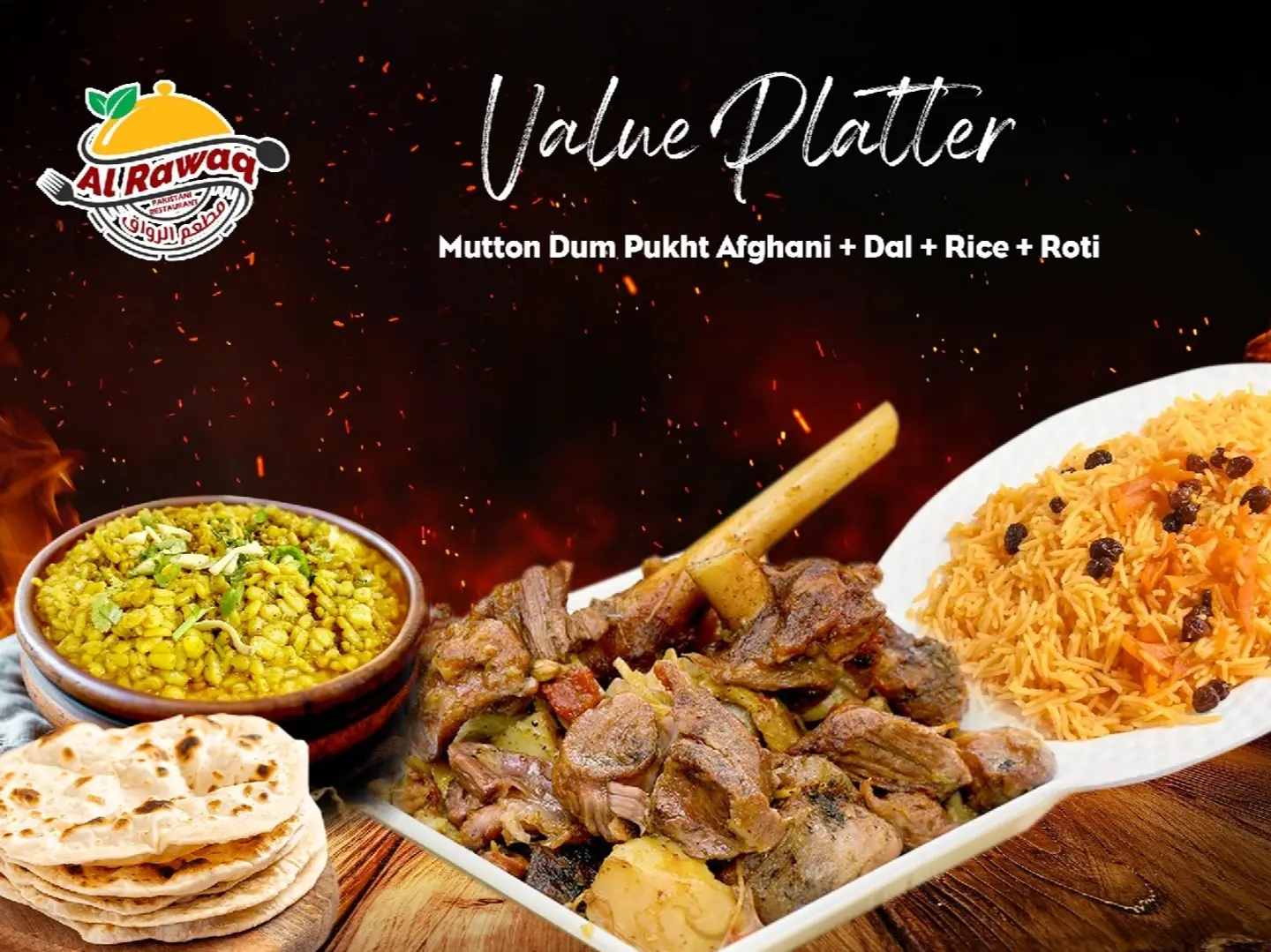 Afghani Dum Pukht (Mutton) Platter