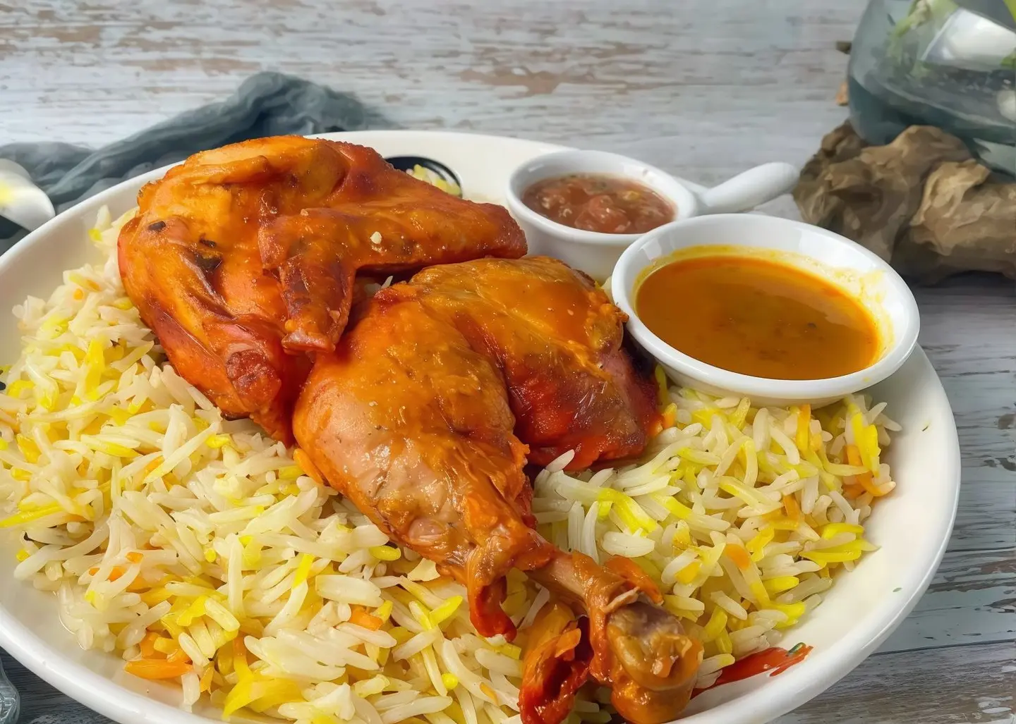 نصف دجاج مقلي