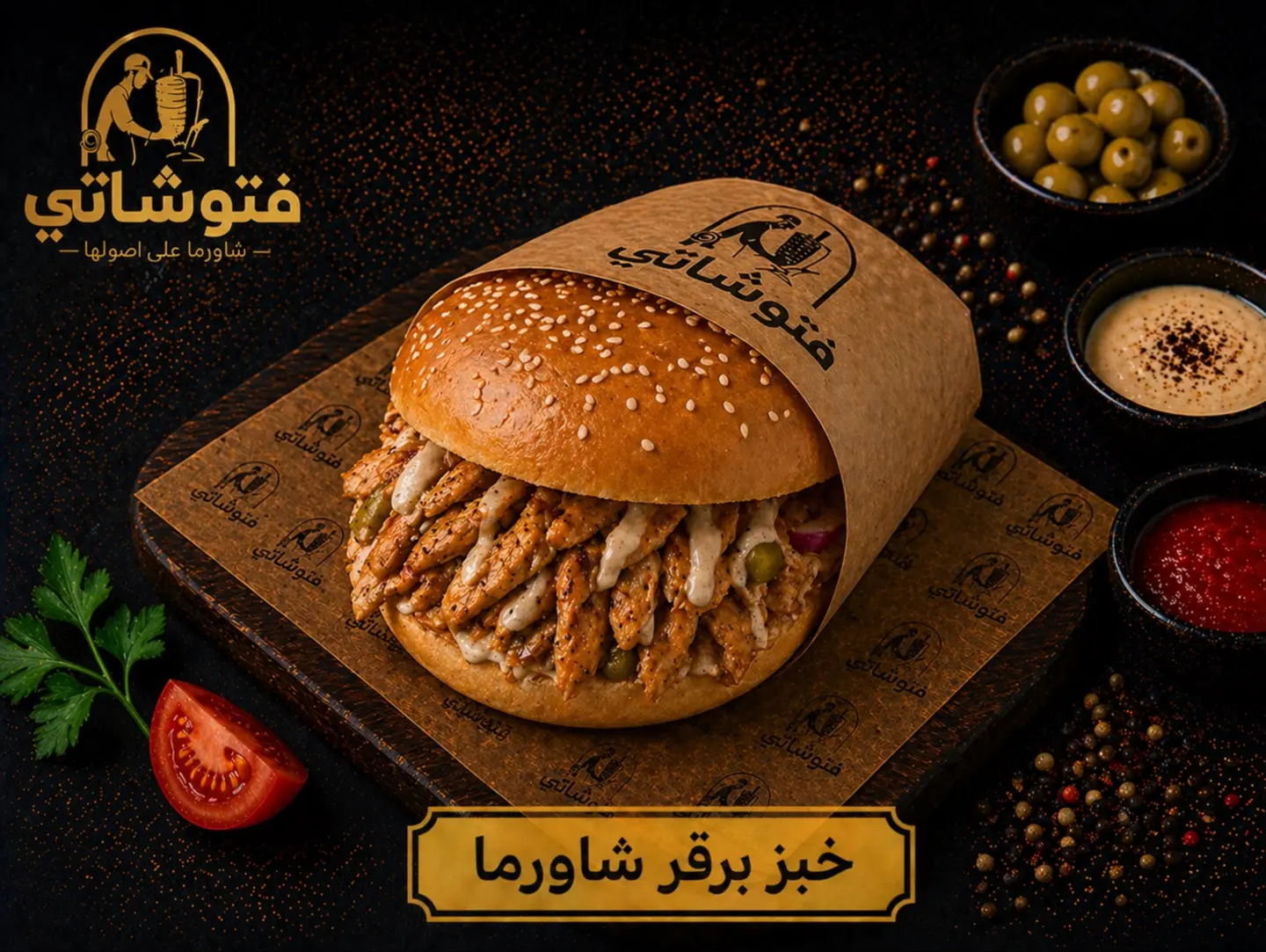 خبز برجر شاورما