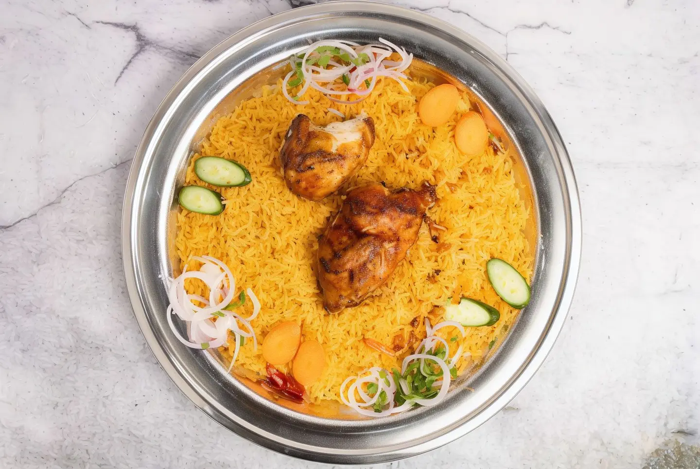 Three Quarters Grilled Chicken With Rice
