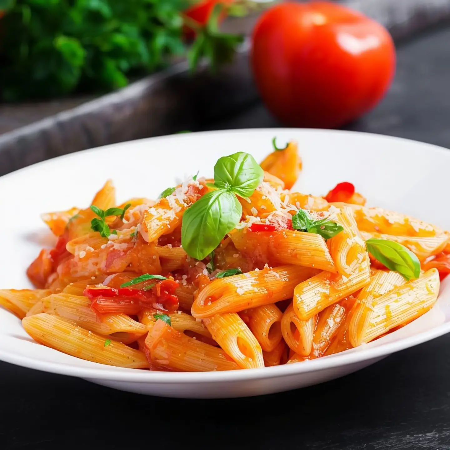 Arrabbiata Pasta With Red Sauce And Meat