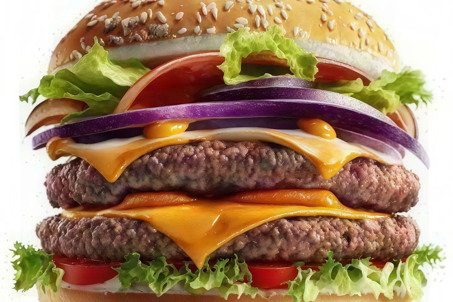 برجر لحم بقري مزدوج