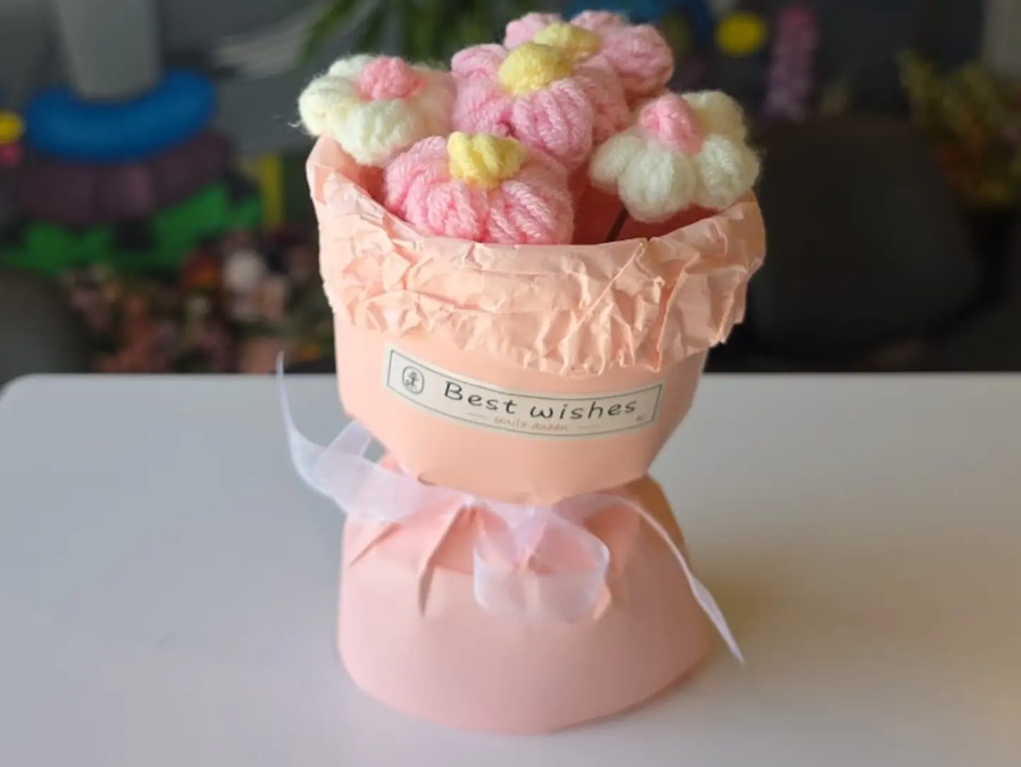 Mini Wool Bouquet Pink