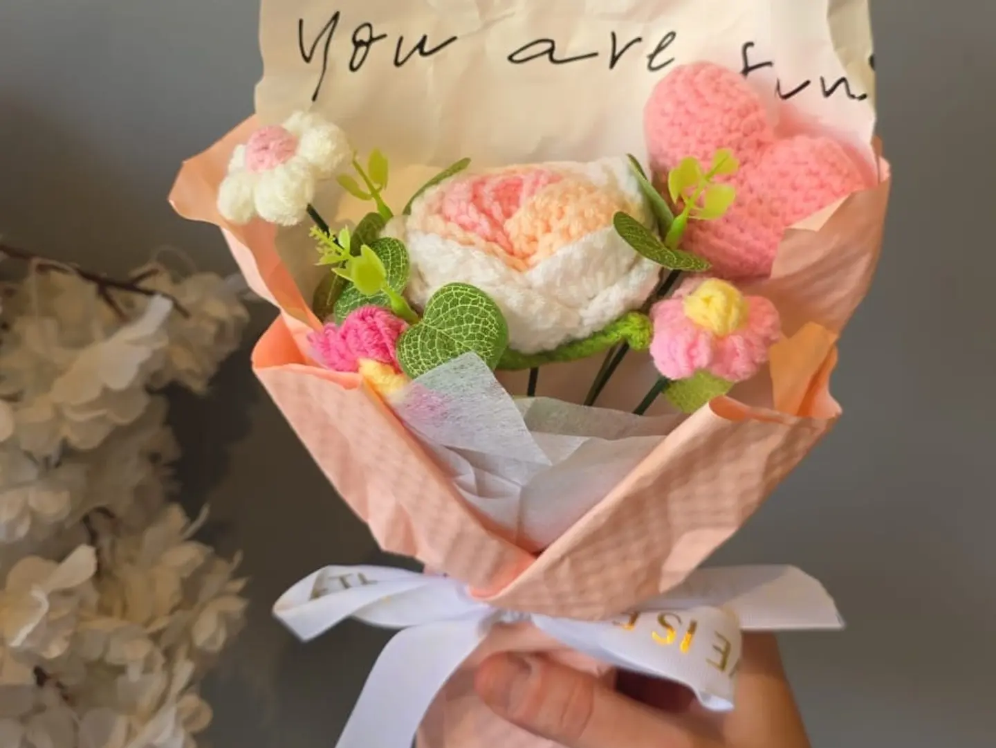 Mini Wool Flower Bouquet