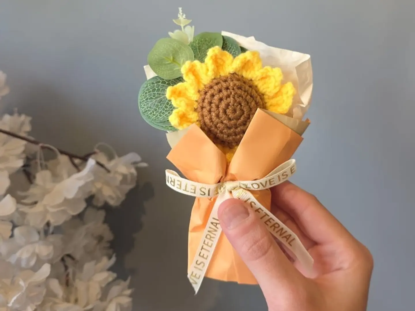 Mini Sunflower Wool Bouquet