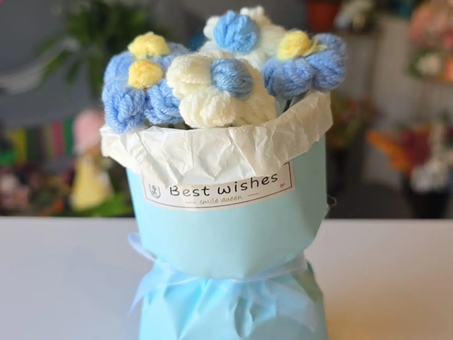 Mini Wool Bouquet   Blue